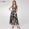 Casual Printed Homecoming Dresses Ever Pretty AS05971 V-Neck Knee-Length Striped Simple Short Beach Dresses Vestidos Cortos